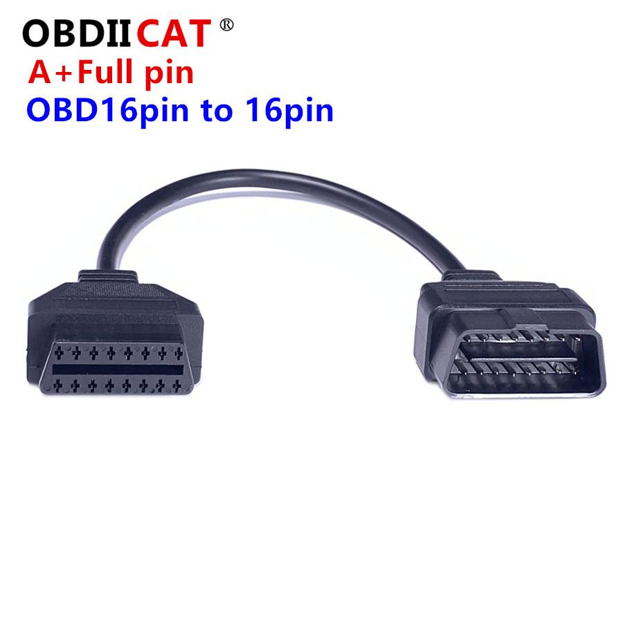 Изображение товара: OBD2 Удлинительный кабель 16 Pin OBDII OBD 2 EOBD (система бортовой диагностики продлить 16pin Женский на обоих концах для подключения внешних устройств к разъем для автомобиля диагностический инструмент