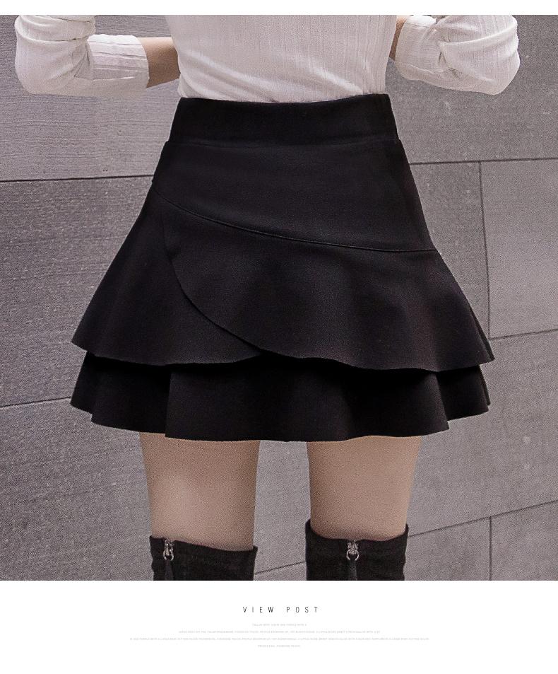 Изображение товара: Женская юбка-трапеция с высокой талией, нестандартная короткая юбка с оборками в Корейском стиле, новинка осенне-зимнего сезона 2020