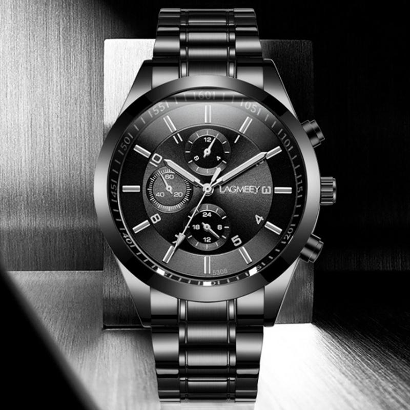 Изображение товара: Часы наручные мужские Кварцевые полностью стальные, роскошные модные водонепроницаемые