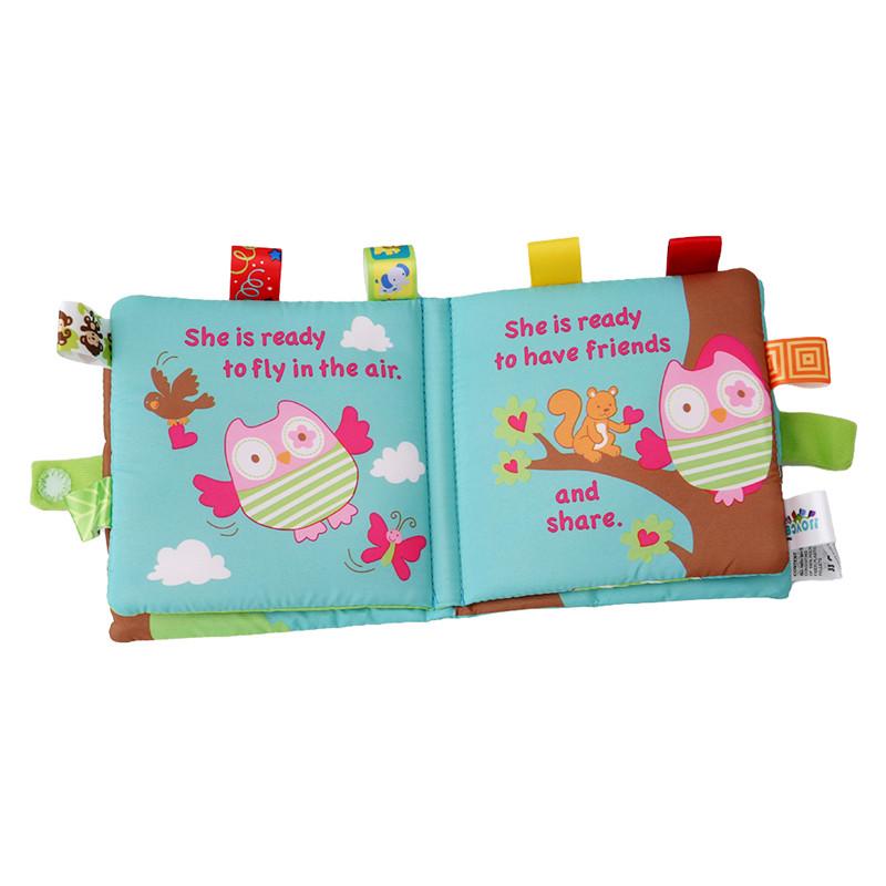 Изображение товара: 4 страницы детская ранняя развивающая игрушка Вышивка Мягкая ткань книжная погремушка в коляску игрушки для новорожденного ребенка 0-12 месяцев