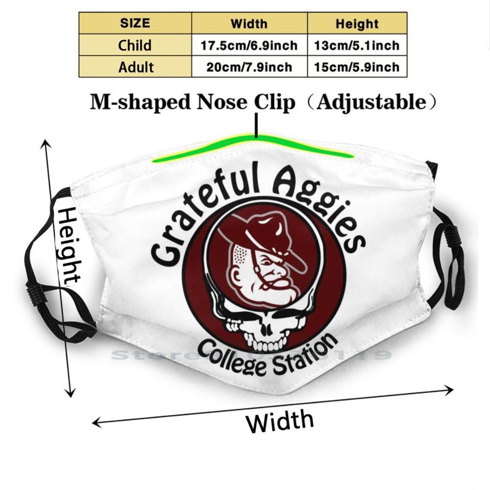 Изображение товара: Многоразовая маска Grateful Aggies Print Pm2.5, фильтрующая маска для лица, детская Техасская маска для колледжа, университета, университета, школы Aggie Aggies