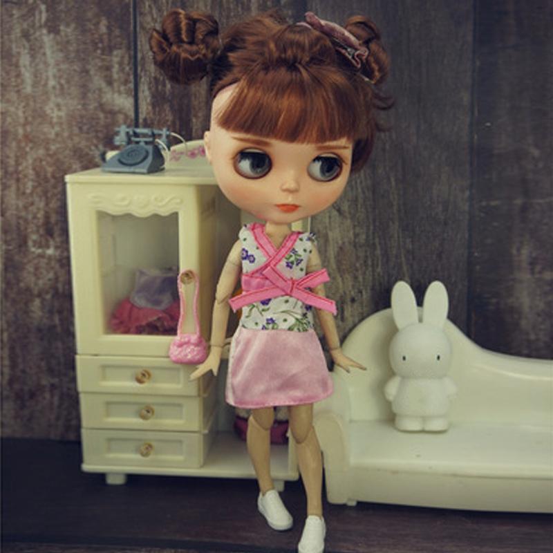 Изображение товара: Модная Одежда для кукол Blythe, цветочный розовый бант, летнее платье для кукол Blythe 1/6, аксессуары для кукол, игрушки