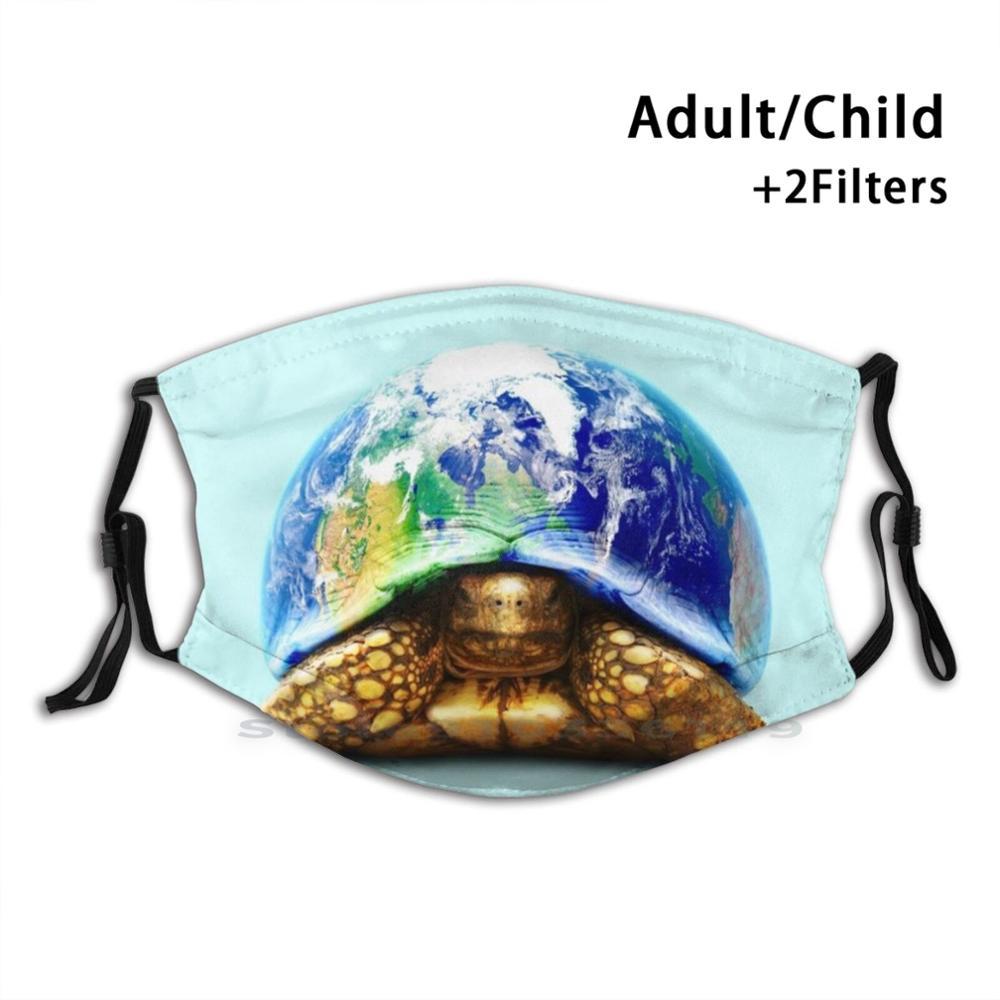 Изображение товара: Многоразовый фильтр Pm2.5 с принтом черепахи земли Сделай Сам маска для рта дети Земля Мир планеты черепаха земля черепаха Милая черепаха