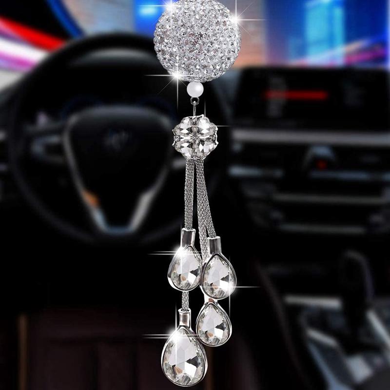 Изображение товара: AU04 -Car Подвеска для зеркала заднего вида подвесные Стразы для украшения интерьера автомобиля, декоративные подвесные украшения