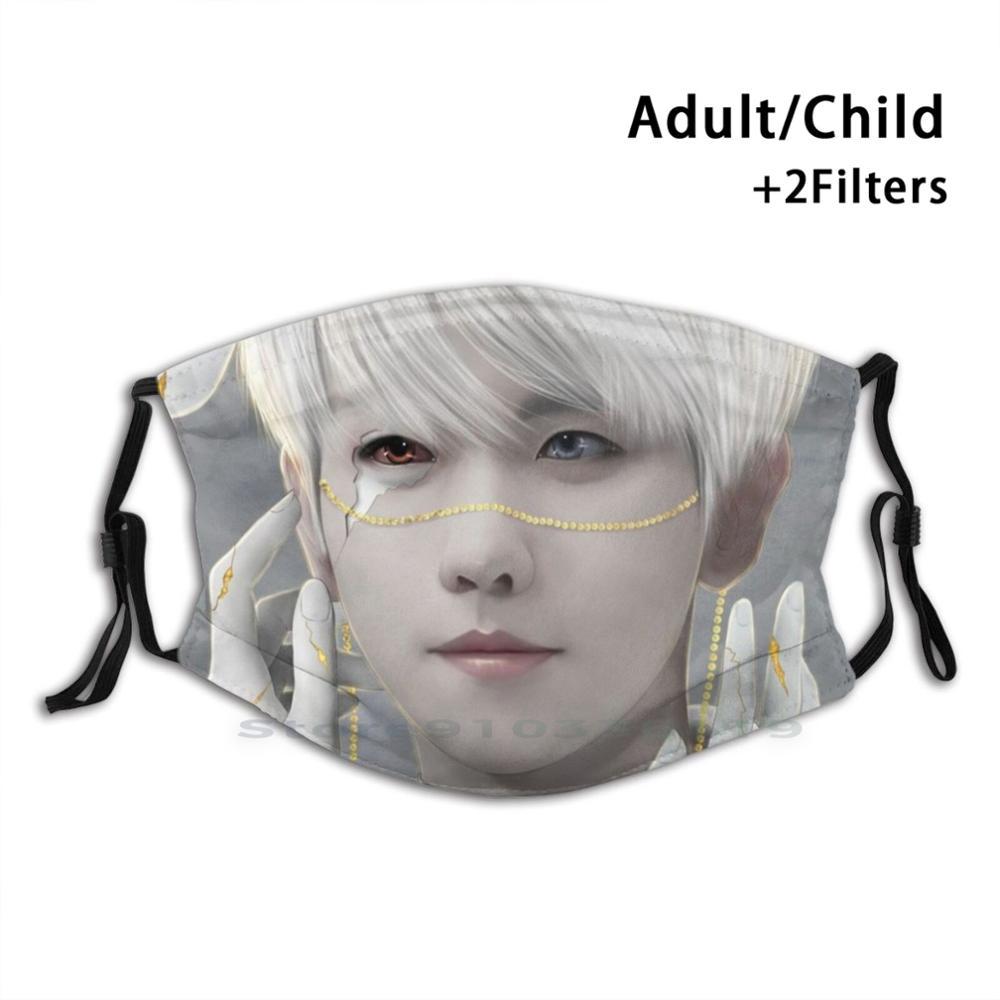 Изображение товара: Многоразовая маска для рта и лица с фильтрами для детей, фасад Baekhyun Fanart Kpop