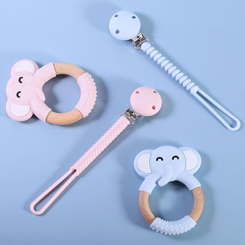 Изображение товара: TYRY.HU new braided pacifier chain round rubber cover clip fashion simple chewable food grade baby teether accessories