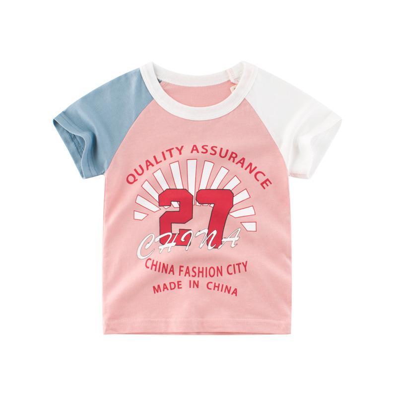 Изображение товара: Футболка для девочек, летние детские футболки для мальчиков, одежда, хлопковые топы для малышей, рубашки для девочек с мультяшным принтом, Новое поступление 2021, одежда