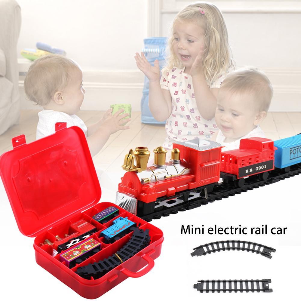 Изображение товара: Рождественский Электрический Железнодорожный поезд, игрушка, Детская электрическая обучающая игрушка, строительное строительство для гоночных дорог