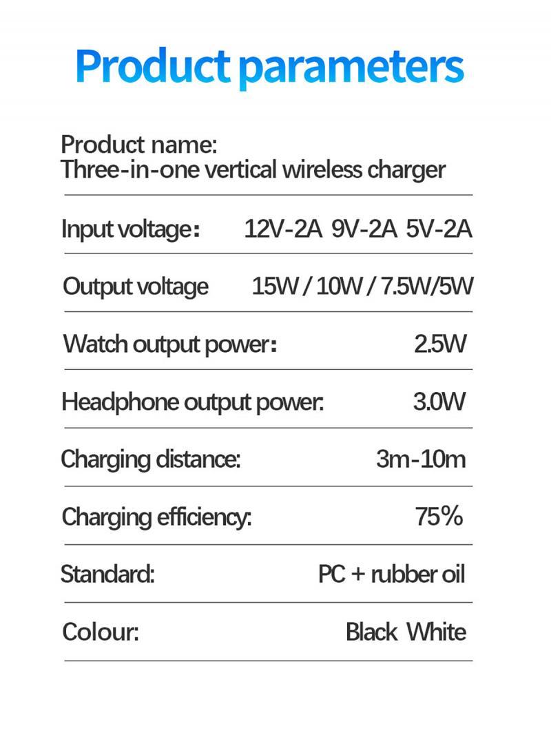 Изображение товара: Зарядная док-станция 3 в 1, 15 Вт, настольное Беспроводное зарядное устройство, подставка для IPhone Iwtach Pro, аксессуары для телефона