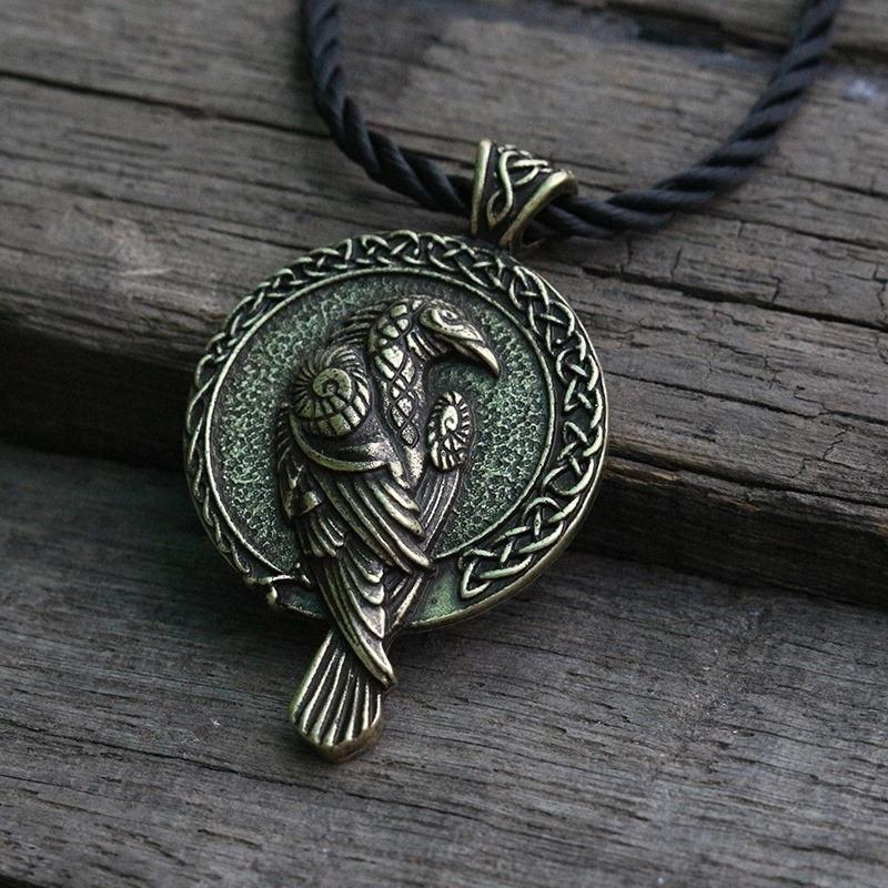 Изображение товара: Индивидуальный скандинавский талисман викингов Ворон черная птица Кельт ворона кулон ожерелье для мужчин модные ювелирные изделия