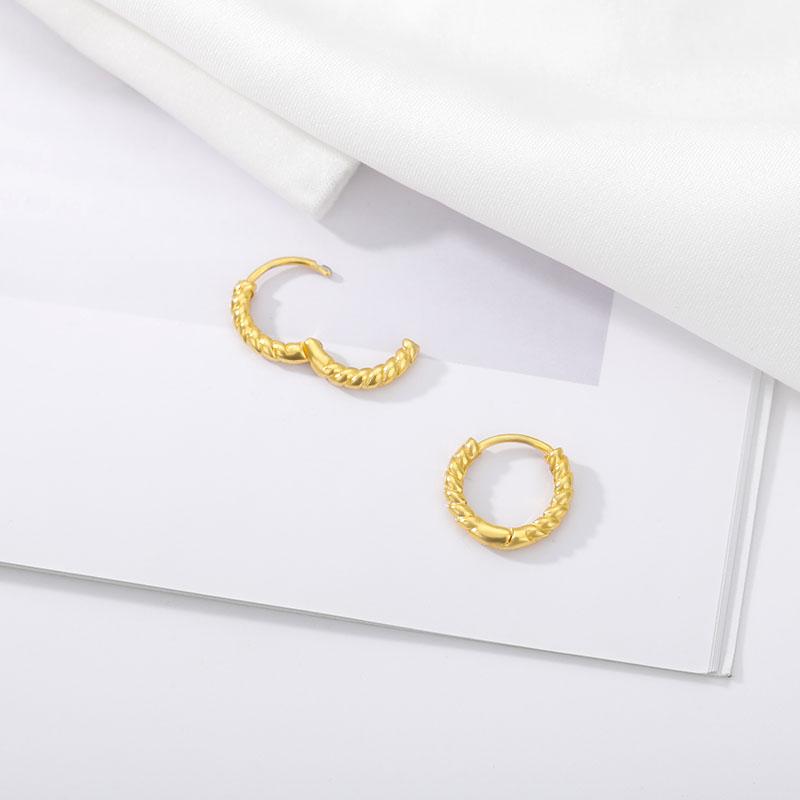 Изображение товара: Модные круглые серьги-кольца золотого цвета Металлические европейские современные женские круглые серьги для женщин Свадебные украшения подарок Aretes De Mujer