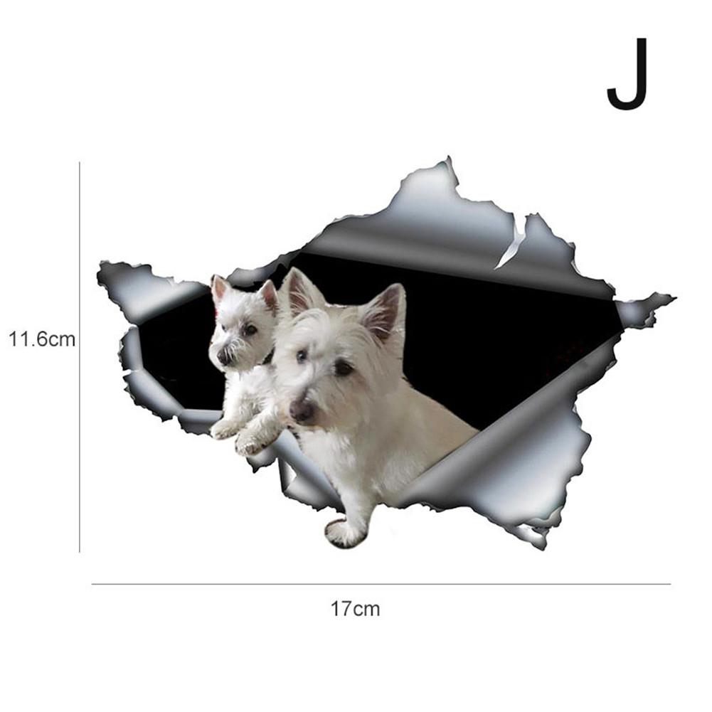 Изображение товара: Веселая 3D наклейка на автомобиль с собаками, наклейка на окно, милая Водонепроницаемая наклейка на ноутбук с щенком, NJ88