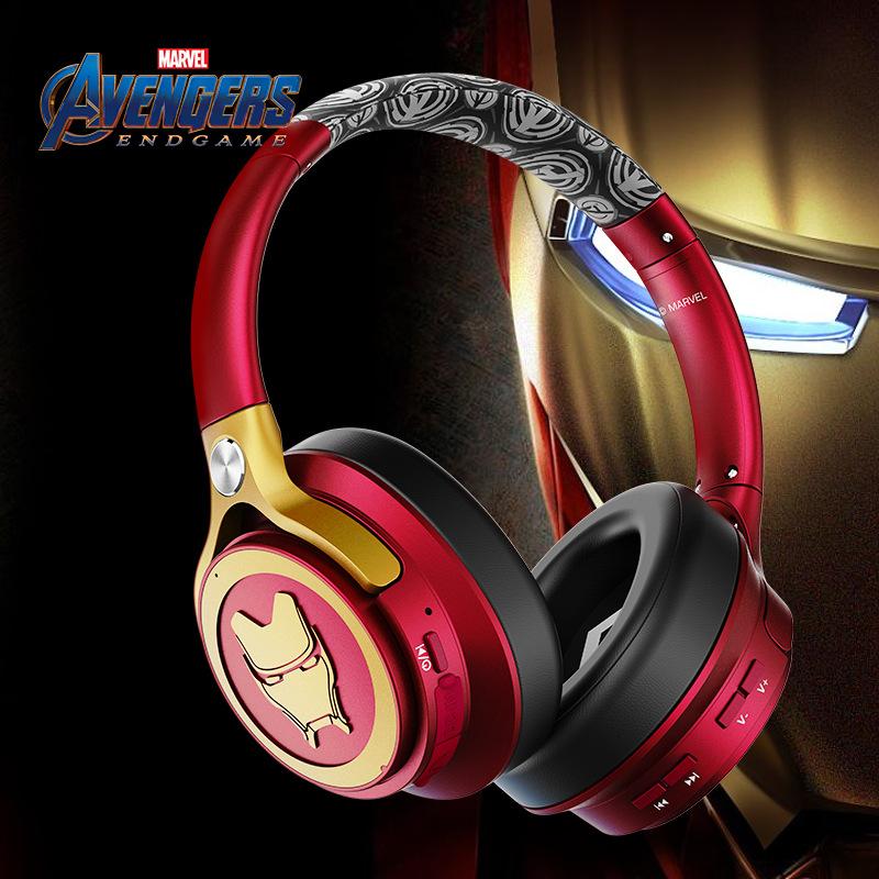 Изображение товара: Беспроводная гарнитура Marvel, сертифицированная Мстители, Bluetooth-совместимая гарнитура, наушники типа Железный Капитан Америка, черная леопардовая игровая гарнитура
