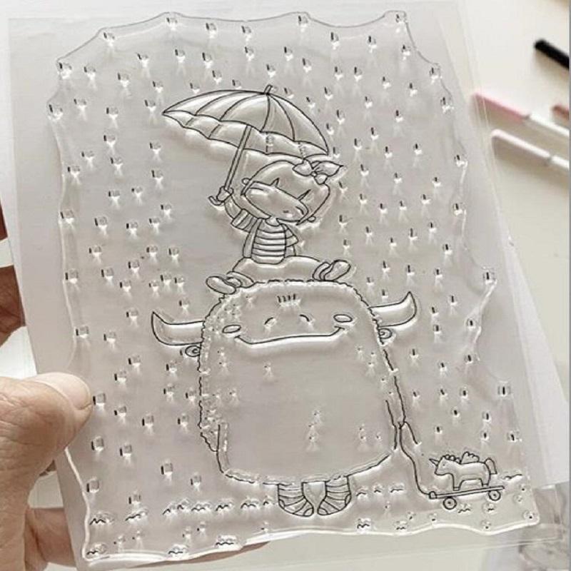 Изображение товара: Красивая испанская девушка Unbrella, Прозрачная силиконовая печать для скрапбукинга своими руками, Оформление Фотоальбома
