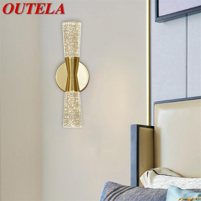 Изображение товара: OUTELA Хрустальная настенная лампа, бра, светодиодный светильник, современный, 220 В, 110 В, алюминиевые, комнатные, настенные светильники для спальни, гостиной, офиса, отеля