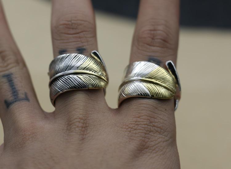 Изображение товара: Женское и мужское кольцо из тайского серебра S925 пробы с перьями