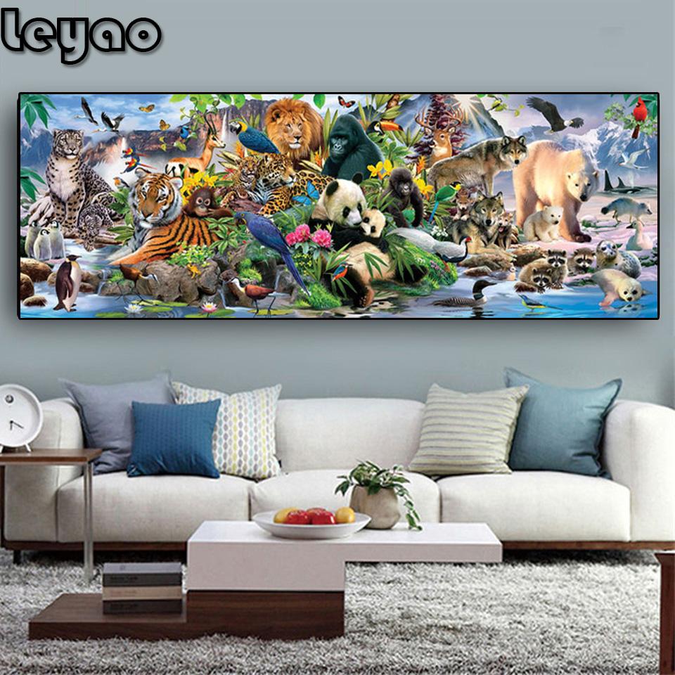 Изображение товара: Алмазная живопись 5d «сделай сам», картина с полными квадратными/круглыми стразами, мозаика с изображением животных, дикого льва и тигра