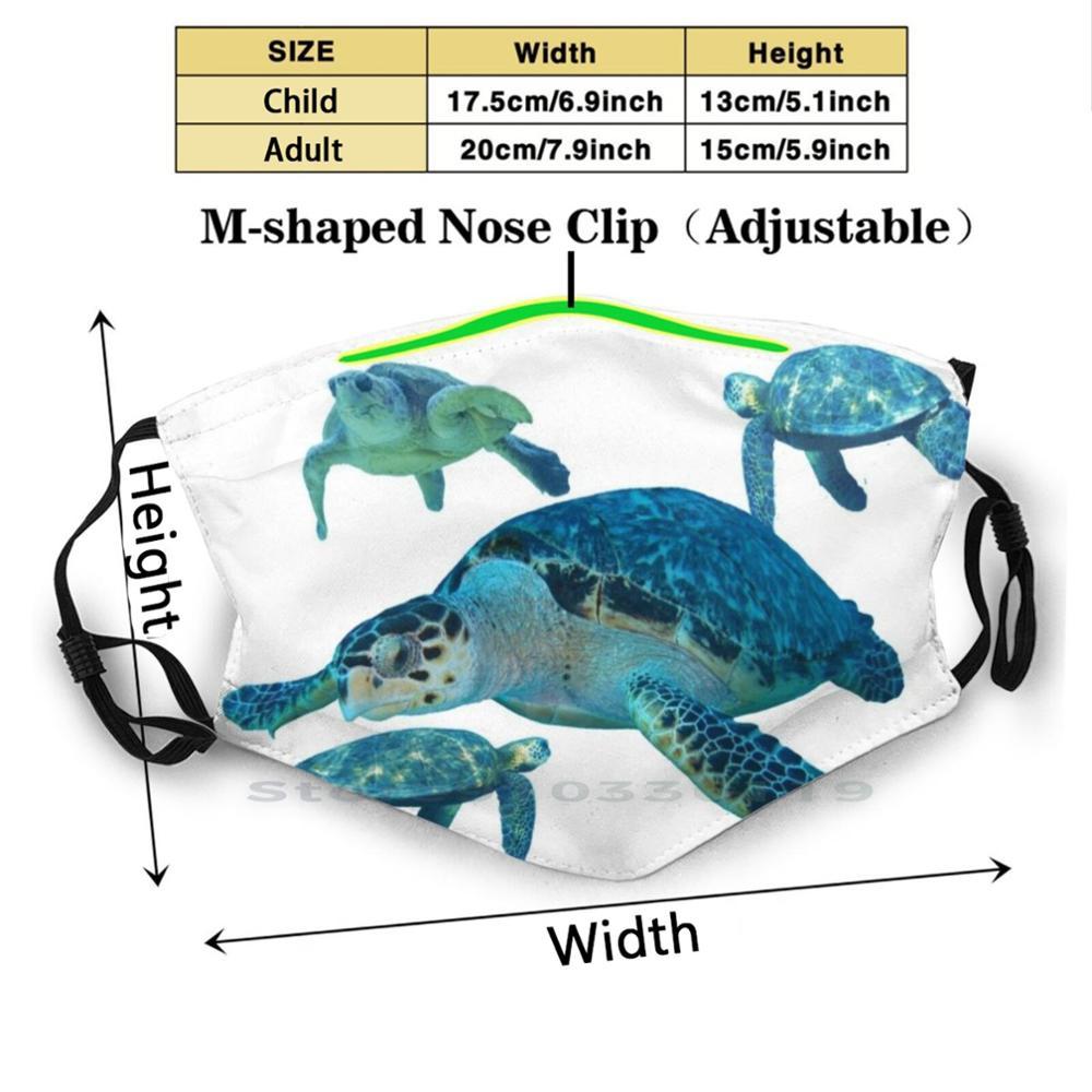 Изображение товара: Многоразовая маска для лица черепаха с фильтрами, детская маска Johndsmith, черепаха, морская вода, влажная, природа, земля, пляж, солевой песок