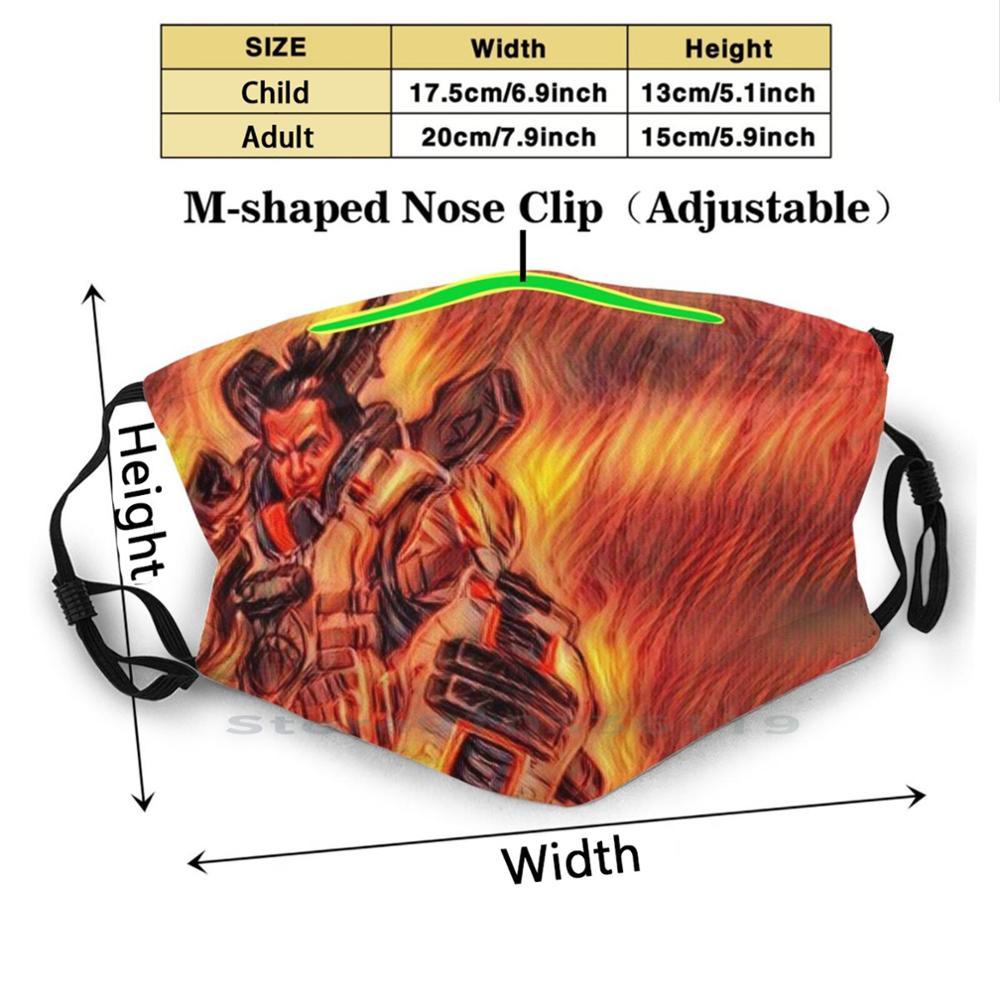 Изображение товара: Apex легенды-Гибралтар (Пламя) дизайн анти-Пылевой фильтр смываемая маска для лица для Apex легенды Apex