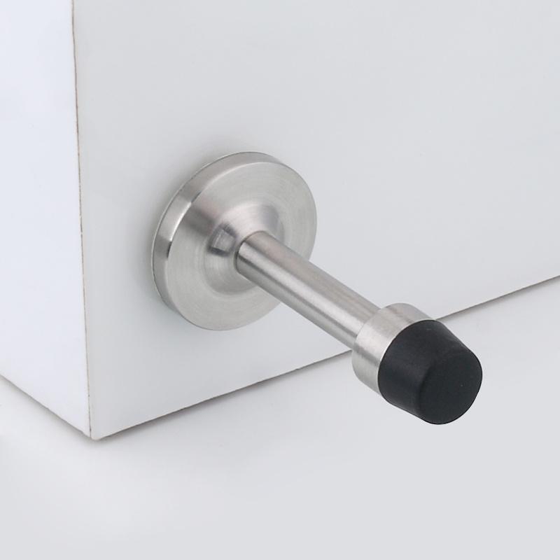 Изображение товара: Новое поступление, резиновая дверная пробка из нержавеющей стали, дверной ограничитель для спальни/ванной, настенный держатель для защиты от столкновений