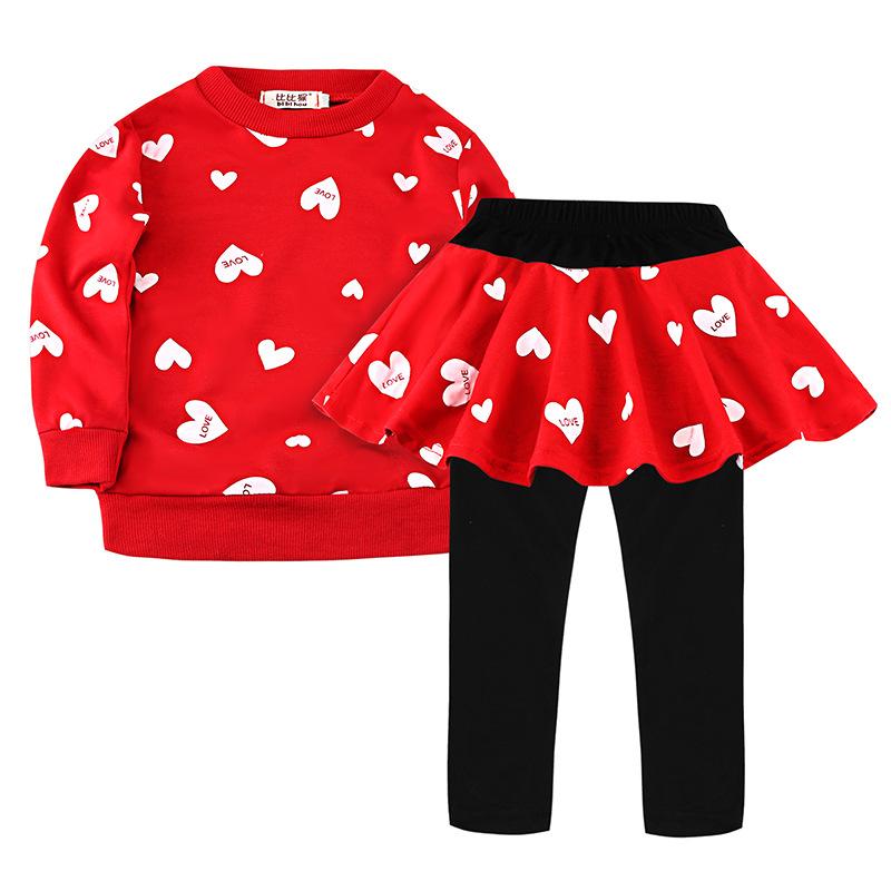 Изображение товара: Одежда для маленьких девочек с надписью «Love»; Комплекты осенней одежды для девочек; Хлопковый Рождественский детский свитер и штаны; Спортивные костюмы; Одежда для маленьких девочек
