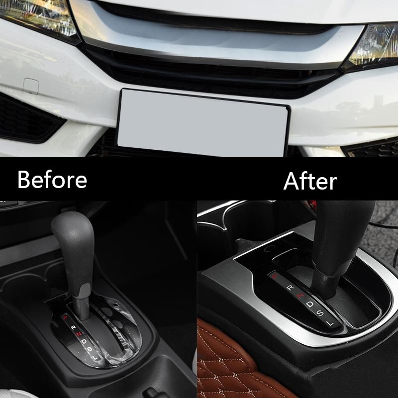 Изображение товара: ABS Хромированная Автомобильная центральная консоль рычаг переключения передач коробка панель Крышка отделка Автомобильный интерьер для Honda City 2014-2019