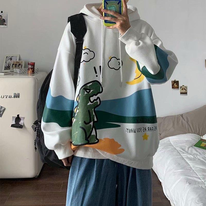 Изображение товара: Мужской свитер с капюшоном в гонконгском стиле, свободный тренд ins, осенняя модная куртка в стиле хип-хоп, новинка 2020