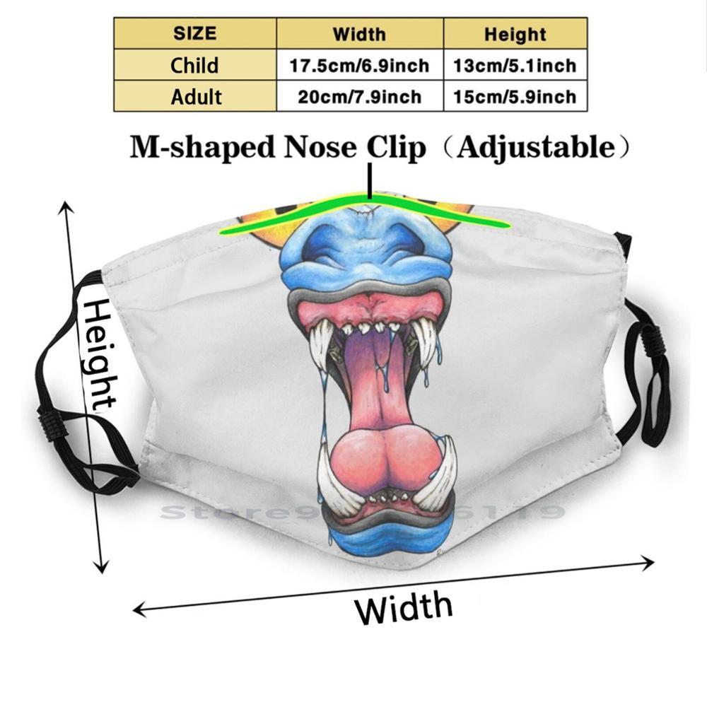 Изображение товара: Злой Дракон рот дизайн Пылезащитный фильтр смываемая маска для лица дети злой Дракон зубы рот