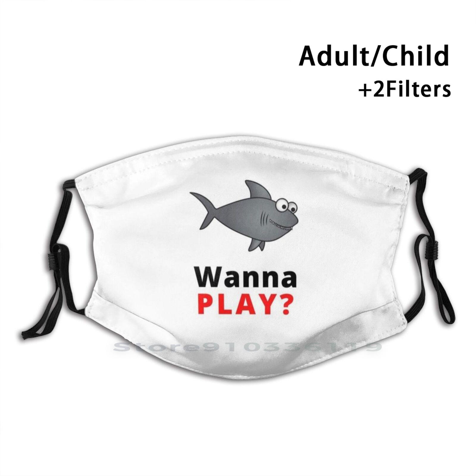 Изображение товара: Забавное заклинание для плавания с акулой для детей многоразовый фильтр Pm2.5 «сделай сам» маска для рта детская маска для дайвинга Акула морское животное рыба