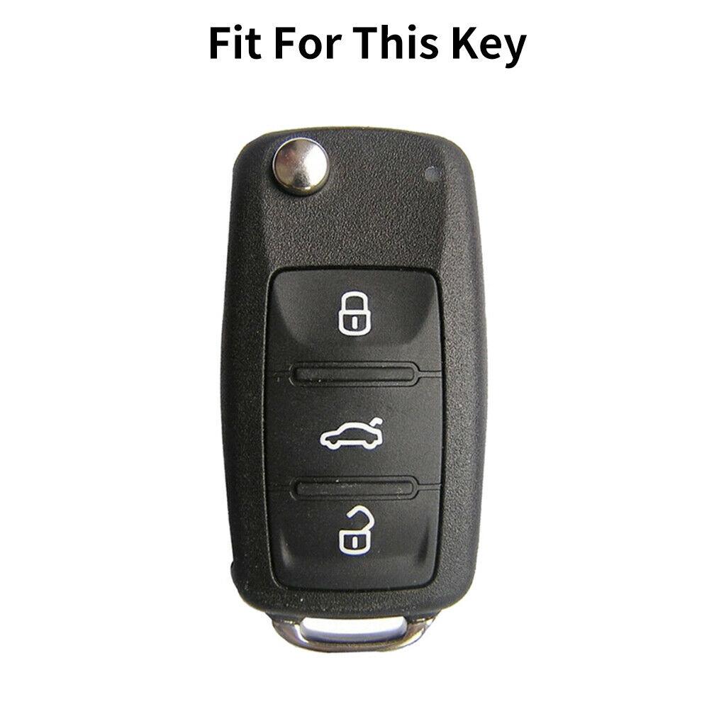 Изображение товара: Чехол для автомобильного ключа из ТПУ для VW Volkswagen Polo Jetta Golf MK6 TDI GTI R32 SEAT Skoda, кожаный защитный чехол с узором и пультом дистанционного управления