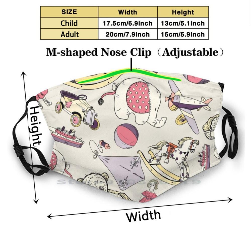 Изображение товара: Игрушки шаблон милый Принт многоразовая маска Pm2.5 фильтр маска для лица Дети Детский питомник