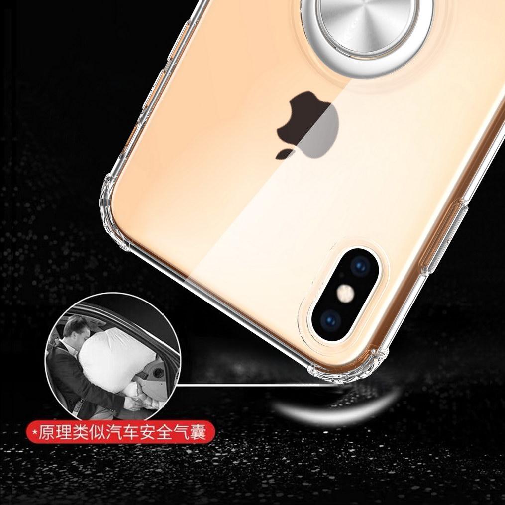 Изображение товара: Роскошный силиконовый чехол для iPhone XS XR X XS MAX противоударный с автоматическим выдвижным кольцом-держателем для iPhone 7 8 Plus 6 6s Plus