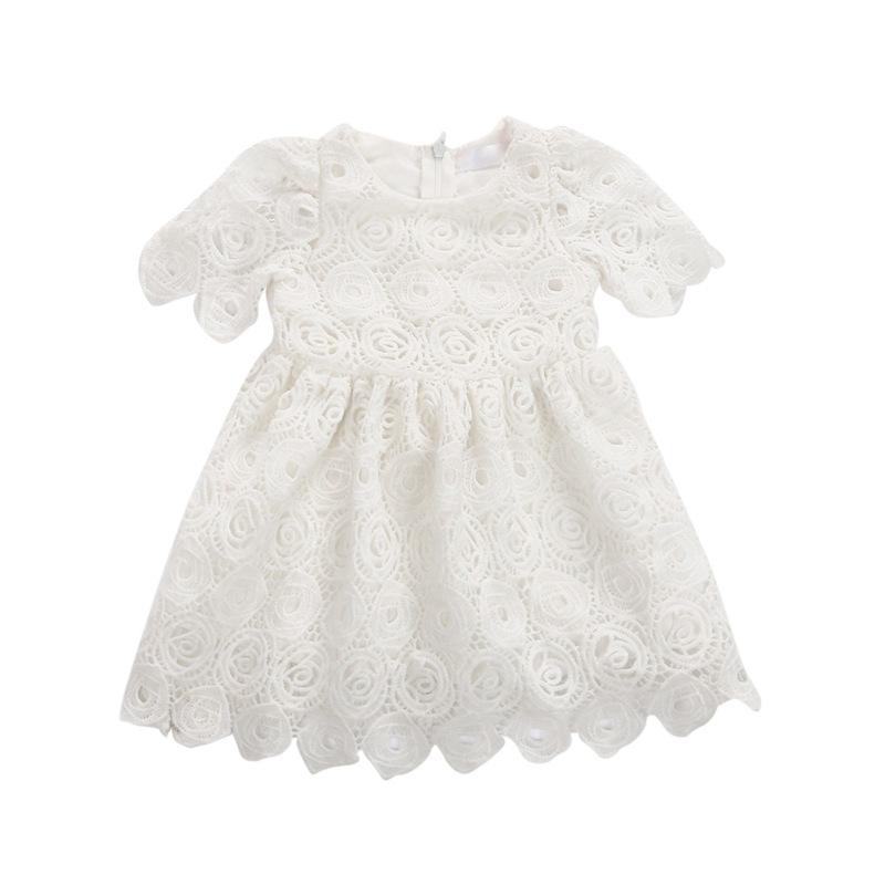 Изображение товара: Платья для новорожденных от 0 до 24 месяцев повседневное модное платье для маленьких девочек кружевное Открытое платье принцессы Одежда для маленьких девочек