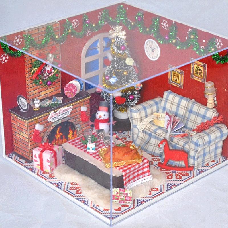 Изображение товара: Миниатюрный Кукольный домик с мебелью, комплект деревянного кукольного домика «сделай сам» с пыленепроницаемостью P31B