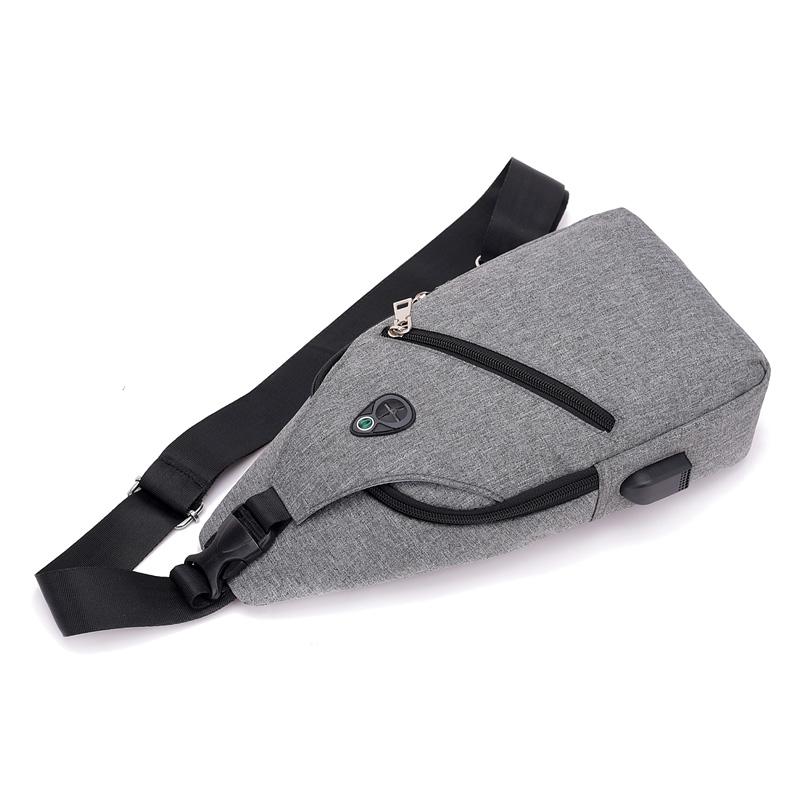Изображение товара: Нагрудная сумка мужская, с выходом USB для зарядки и защитой от кражи