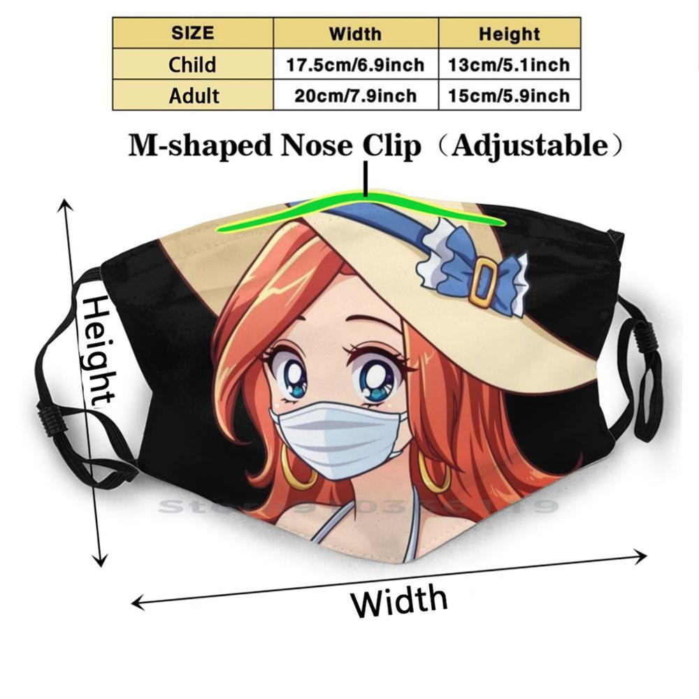 Изображение товара: Аниме девушка с маской многоразовая маска для рта с фильтрами детская аниме милая японская кавайная мультяшная маска для лица