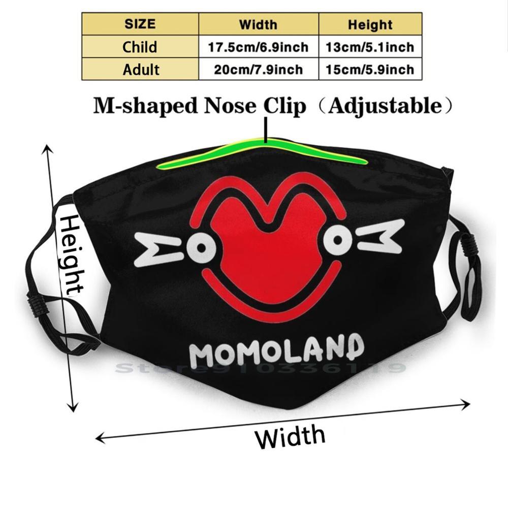 Изображение товара: Многоразовая маска для лица Momoland Heart с фильтрами для детей Momoland Momo Land Kpop Band Kpop Girl Group Kpop Music Unnie