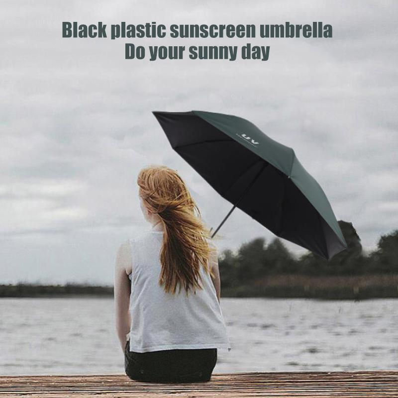 Изображение товара: Анти-УФ зонтик Черная Клейкая ткань двора портативный зонтик Черная Клейкая ткань дождливый день пылезащитный