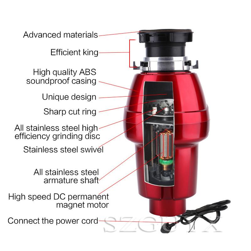 Изображение товара: Полностью закрытый звукоизоляционный измельчитель мусора из нержавеющей стали, автоматический кухонный измельчитель отходов, домашний кухонный измельчитель пищевых отходов