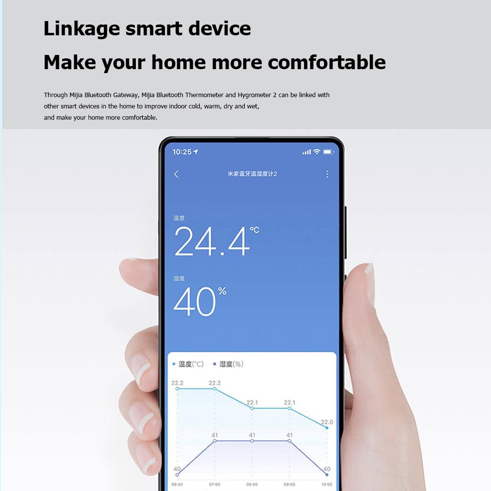 Изображение товара: Беспроводной интеллектуальный термометр XiaoMi Mijia, гигрометр 2 с ЖК-дисплеем, высокоточный датчик, управление через приложение