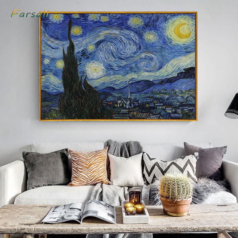 Изображение товара: Ван Гог Звездная ночь абстрактный пейзаж холст плакат знаменитый классический настенный художественный принт декоративная картина современный декор для гостиной