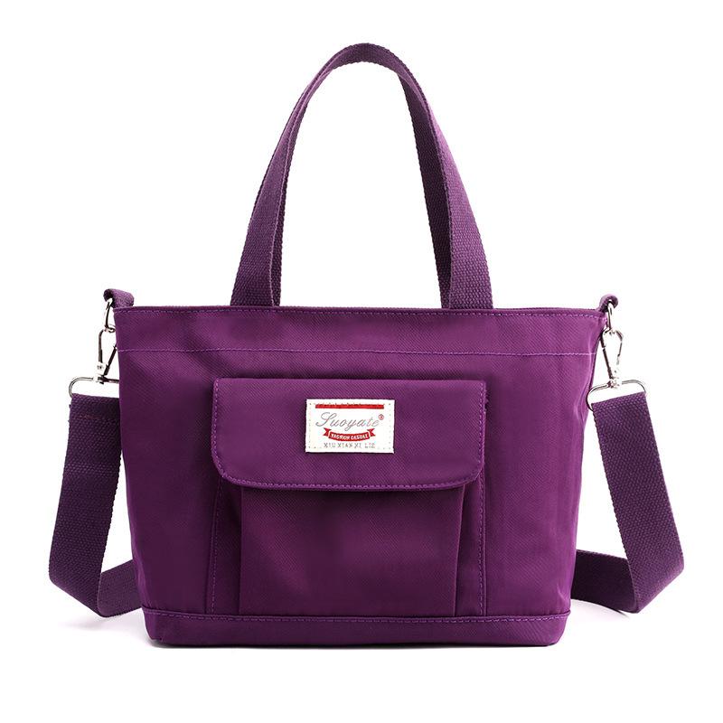 Изображение товара: Модная водонепроницаемая сумка через плечо, сумка-портфель с верхней ручкой, Женская нейлоновая сумка на плечо, сумка-мессенджер с несколькими карманами на молнии