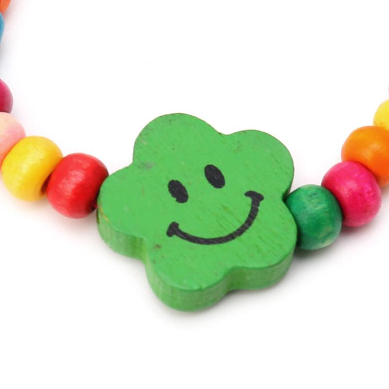 Изображение товара: 5 шт. милые детские деревянные эластичные браслеты из бисера Вечерние подарки на день рождения