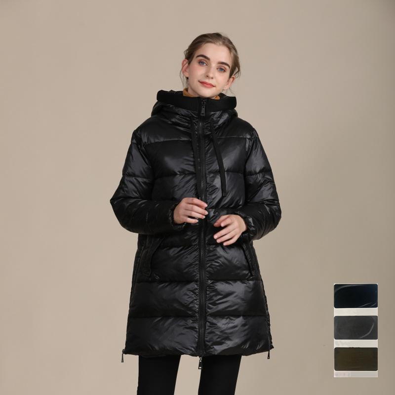Изображение товара: Зимние женские длинные куртки, свободные парки с капюшоном, пальто с хлопковой подкладкой, офисное женское толстое пальто большого размера стандарта ЕС/США