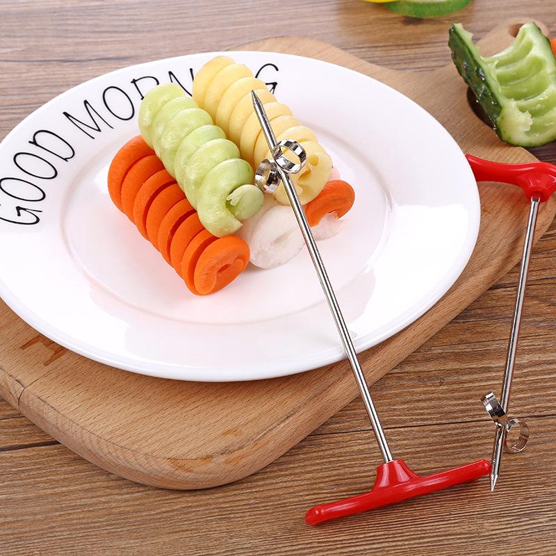Изображение товара: Спиральная катушка для овощей, оригинальный ручной нож из нержавеющей стали, кухонный инструмент, гаджеты