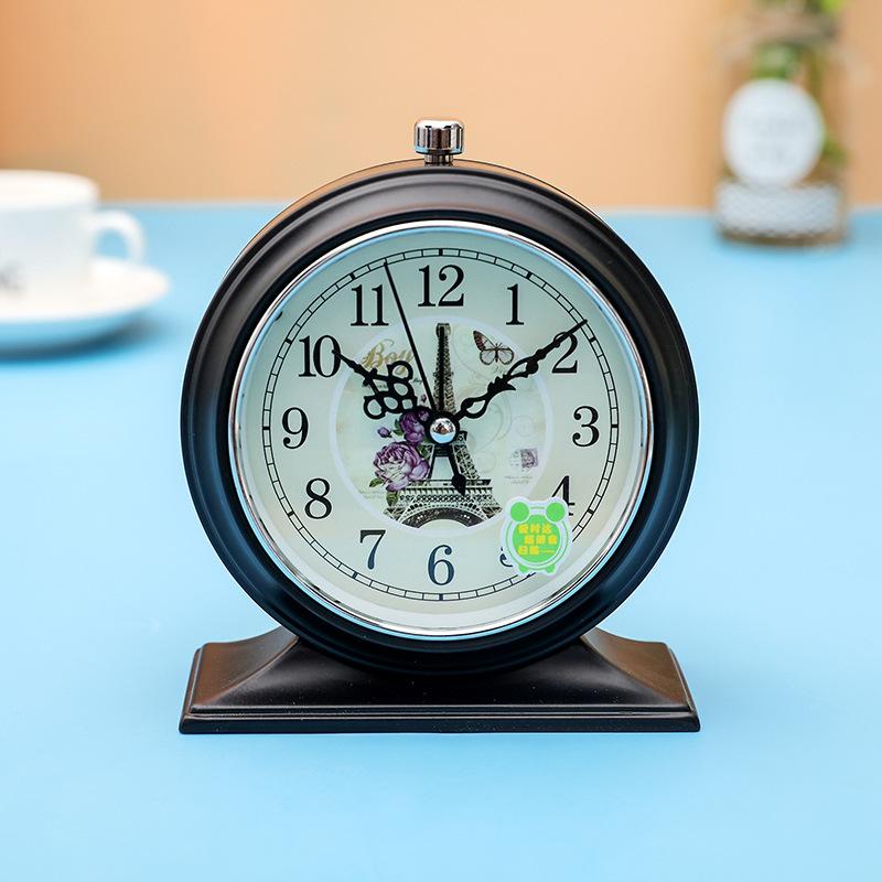 Изображение товара: Часы настольные металлические, 4 дюйма, в стиле ретро, тихие, с ночсветильник, LB92606