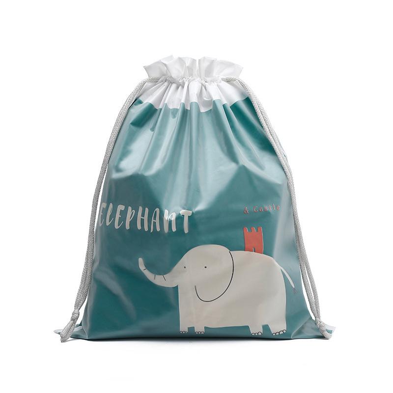 Изображение товара: Многоразовая двухслойная дорожная сумка для хранения, водонепроницаемая сумка для хранения одежды на шнурке, вместительная отделочная сумка