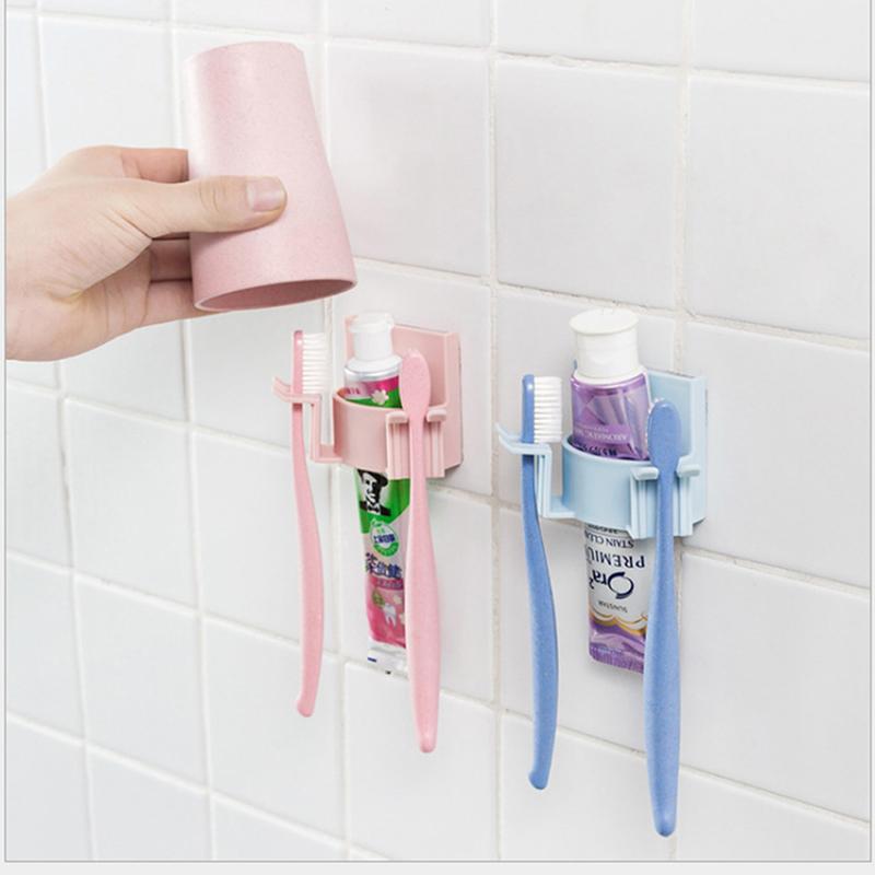 Изображение товара: 3 цвета Зубная щётка держатель Ванная комната настенное крепление Ванная комната принадлежности туалетные принадлежности Ведение домашнего хозяйства контейнер туалет стены пасты крюк