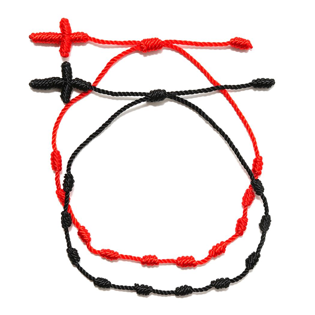 Изображение товара: 1/2PCS Rope Bracelet Ethnic Style Knotted Cross String Bracelet Handmade Weave Hand Rope for Men Women Jewellery Accessories