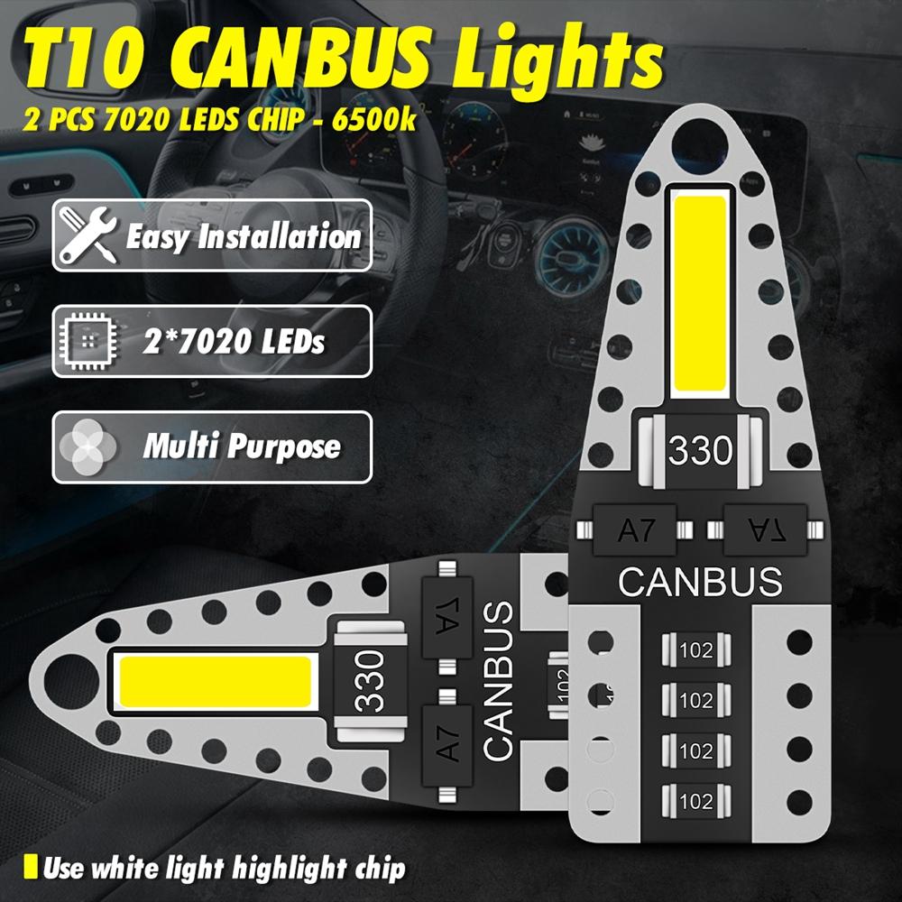 Изображение товара: 4 шт. белый Canbus T10 7020 2SMD LED свет без ошибок автомобиля инструменты для дверцы лампа разрешение на парковку пластина лампа Клиренс клиновидный лампы